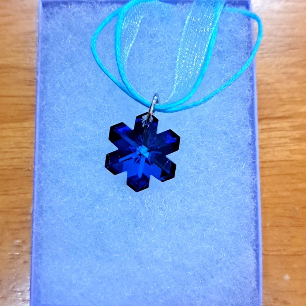Paradise Blue Crystal Snowflake Necklace